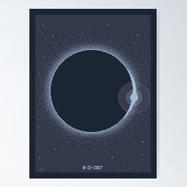 Total Solar Eclipse Summer 2017 Commemorative Poster (Pixel Art) Poster