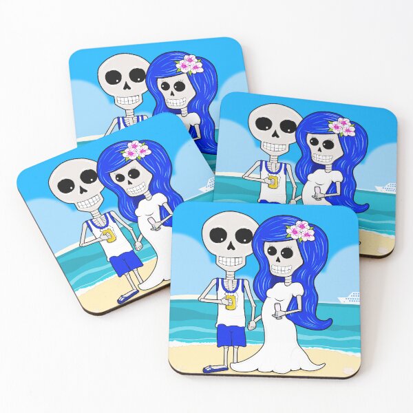 Item preview, Til Death Do We Vacation - Blue Hair in White designed and sold by apadilladesign.