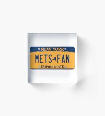 'Mets Fan' New York License Plate Acrylic Block