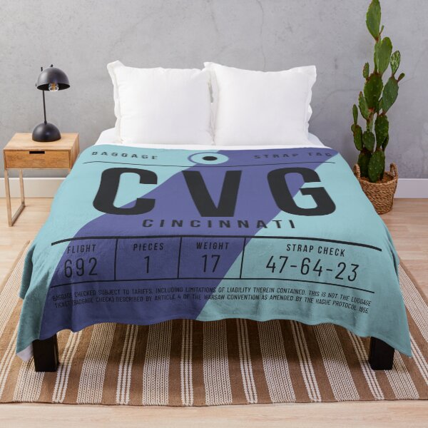 Aperçu de l'œuvre Étiquette de bagage E - CVG Cincinnati Kentucky USA créée et vendue par VoodooCircus.