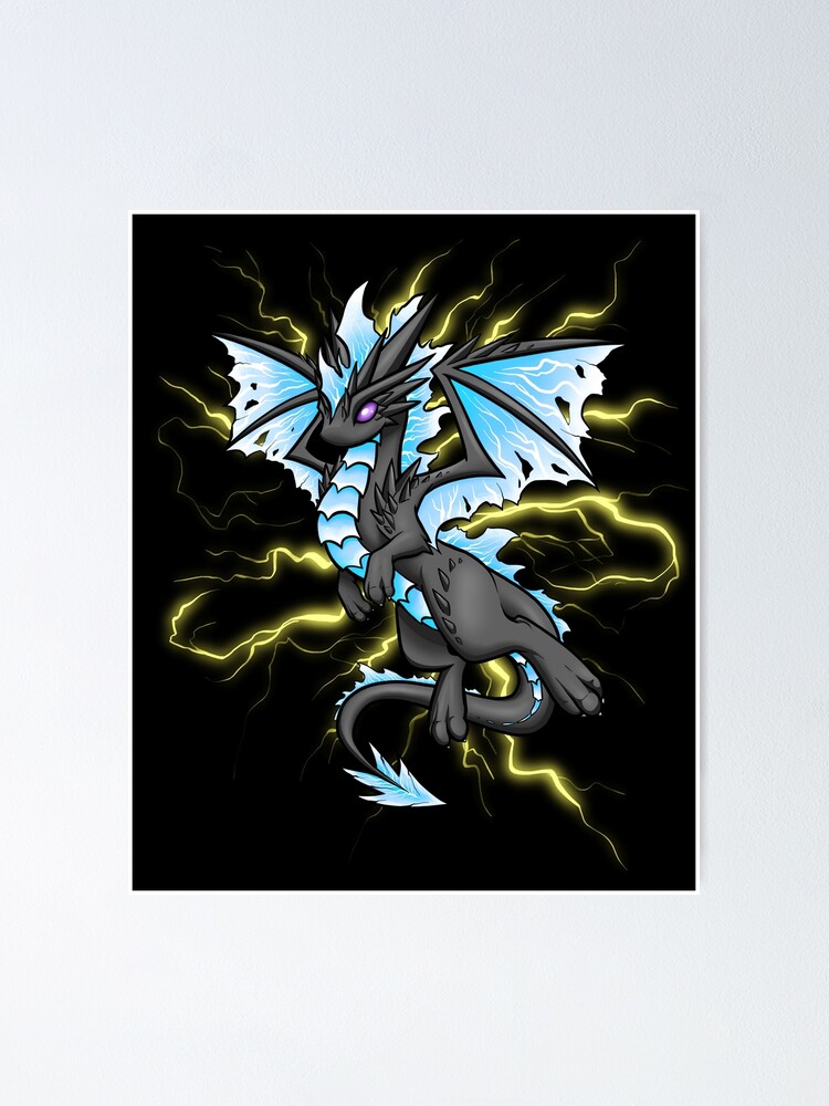 Poster Dragon De Foudre Bleu Par Bgolins Redbubble