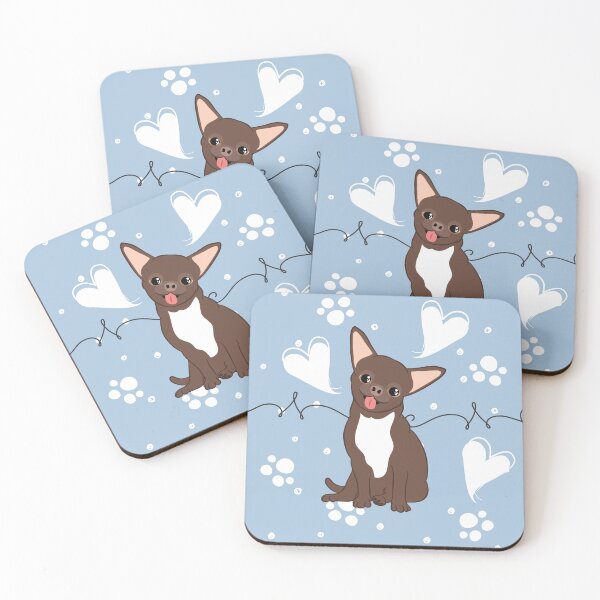 Item preview, LOVE Chocolate Brown White Chihuahua designed and sold by Lulupainting.
