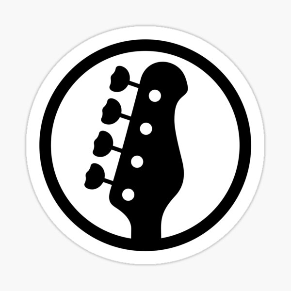 "Bass Guitar Headstock Badge Emblem" Sticker for Sale by TheMaestros