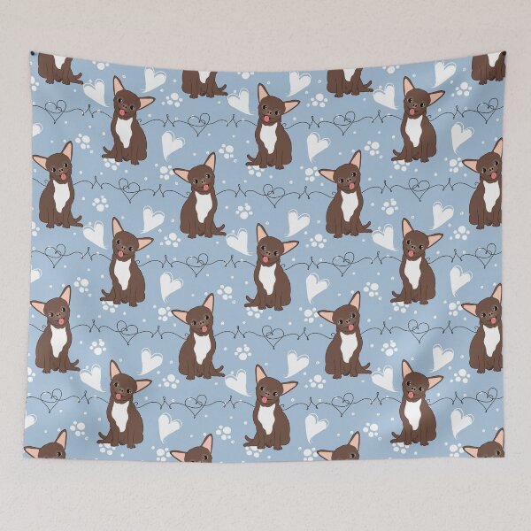 Item preview, LOVE Chocolate Brown White Chihuahua designed and sold by Lulupainting.