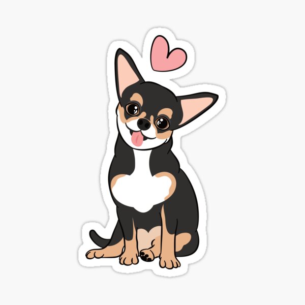 Item preview, LOVE Black Tricolor Chihuahua designed and sold by Lulupainting.