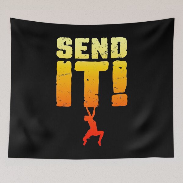 Item preview, Send It Rock Climbing Bouldering Funny Climber Boy designed and sold by GrandeDuc.