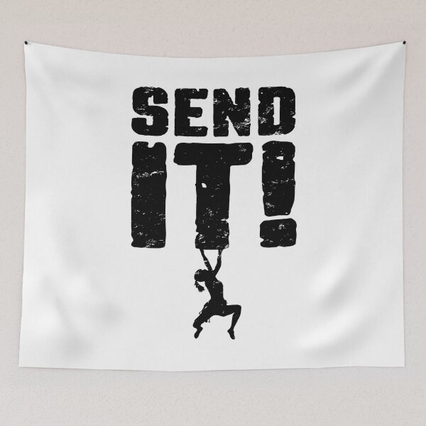 Item preview, Send It Rock Climbing Bouldering Funny Climber Girl designed and sold by GrandeDuc.