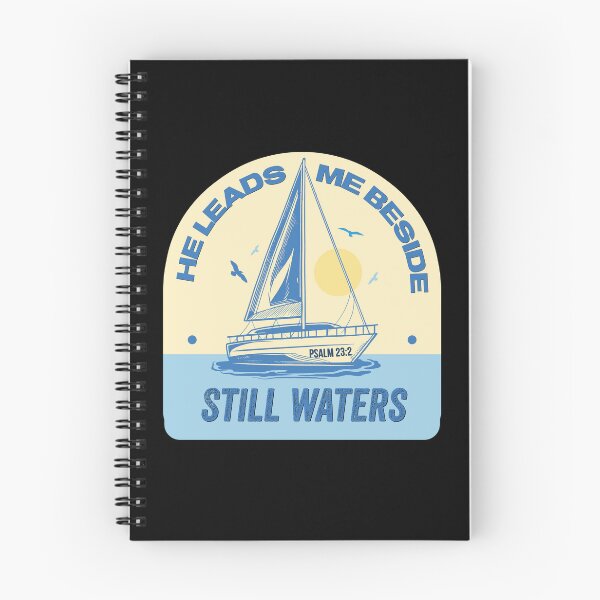 Item preview, He Leads Me Beside Still Waters Psalm 23 Verse 2 Sail Boat Yellow Blue Pastel  | Christian | Gospel | Proverbs 3 Verse 6 designed and sold by MJDezigns.