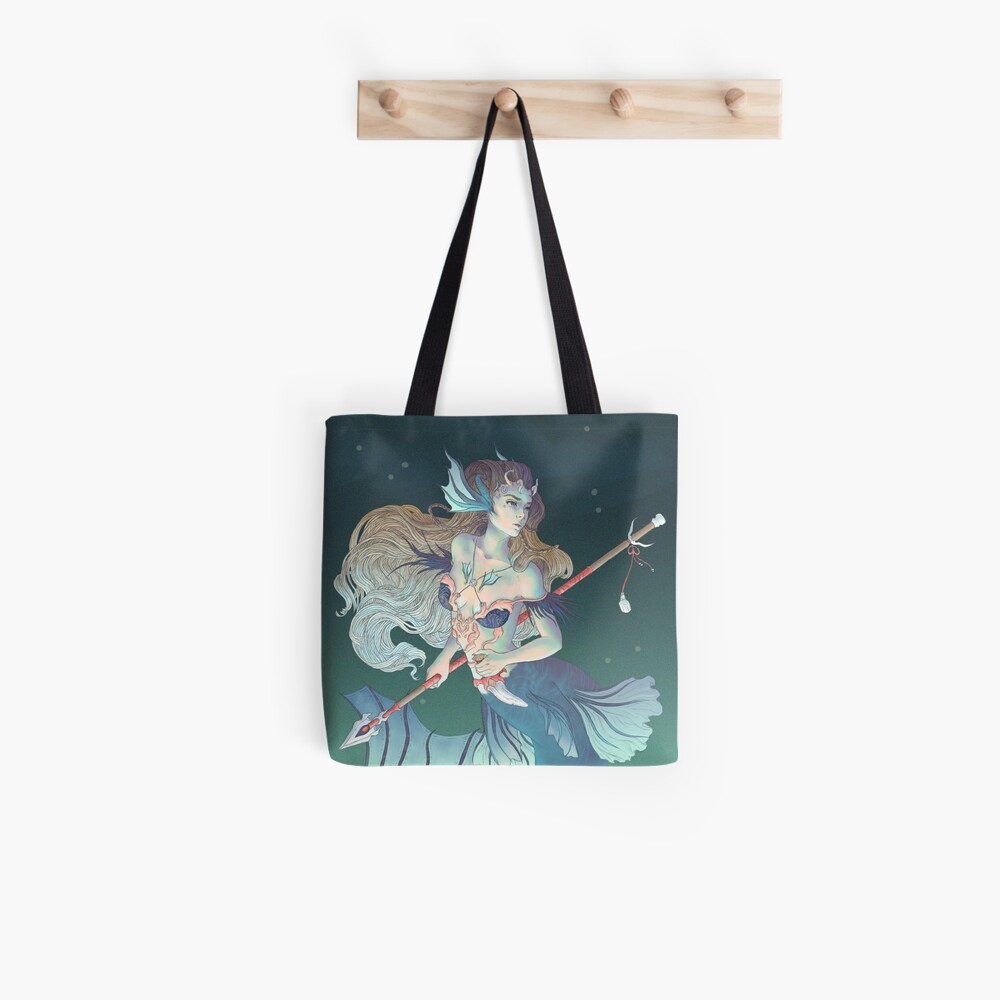 Mermaid Warrior Tote Bag by victoriaeng | Redbubble Mermaid Warrior Tote Bag by Victoria Eng