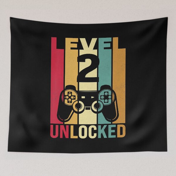 Item preview, Level 2 Unlocked Two 2yr 2 Birthday Boy Son Funny Gamer 2nd Years Old designed and sold by MalloWilli.