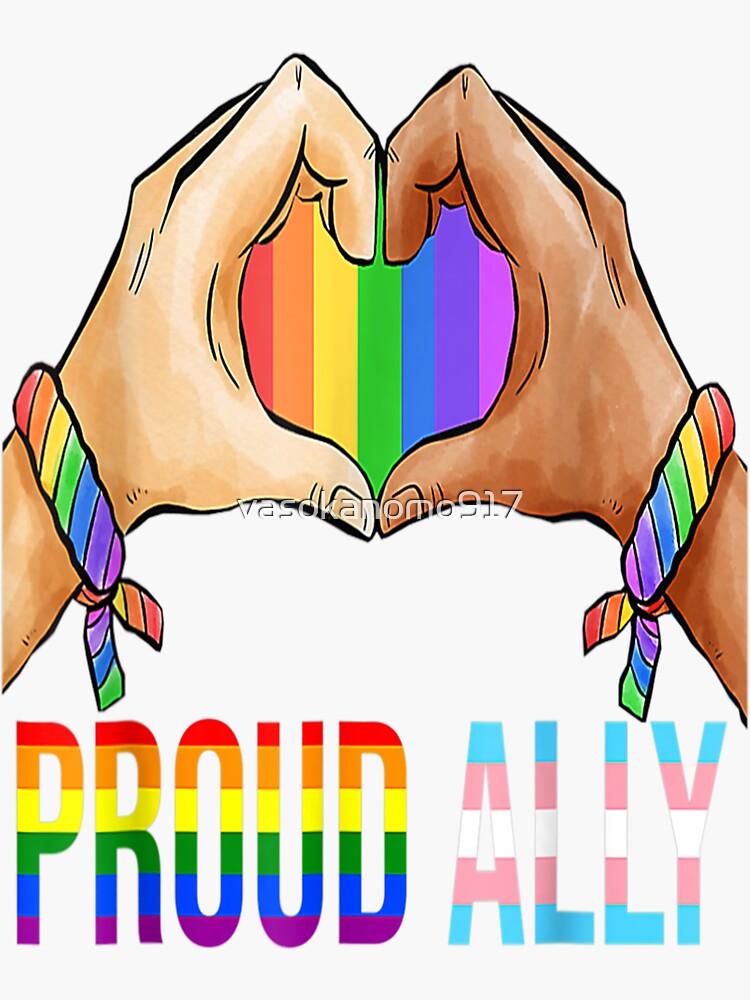 Proud Ally Pride Lgbt Transgender Flag Heart Gay Lesbian Sticker For Sale By Vasokanomo917 6702