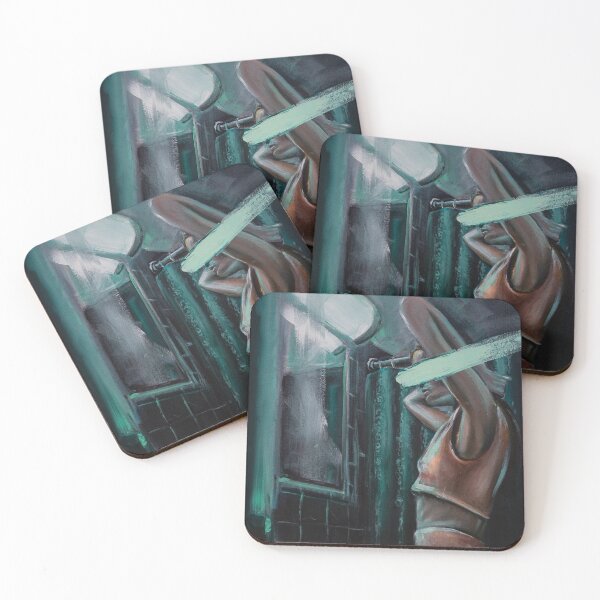 Item preview, Woman painting portrait in her bathroom designed and sold by Pilo Nomé.