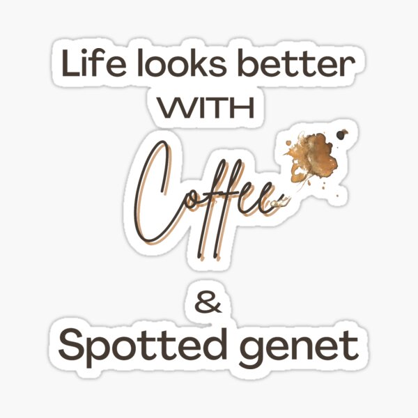 Spotted Genet and Coffee design Sticker