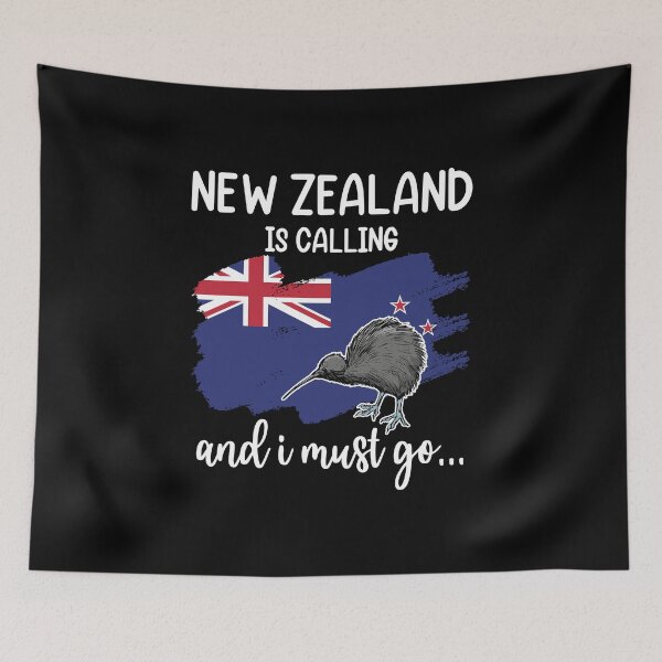 Item preview, New Zealand Flag New Zealand Is Calling & I Must Go Kiwi designed and sold by Lenny Stahl.