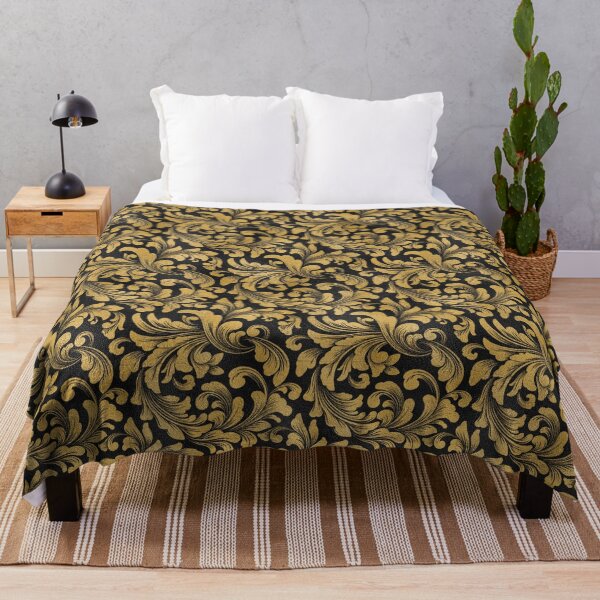 Artikelvorschau, Black Gold Floral Flower Pattern Gift Premium Art Apparel Essential Motivation Inspiration Joy Mood Funny Cat Halloween entworfen und verkauft von DesignByHeartUK.