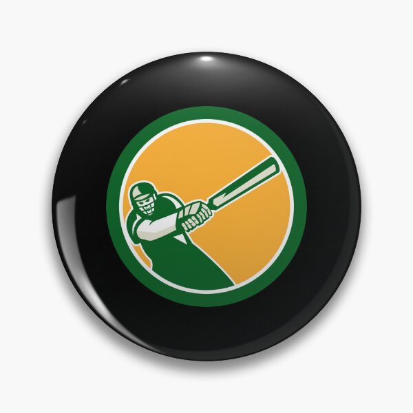 Item preview, Cricket Player Batsman Batting Circle Retro Sticker designed and sold by verarheaf9.