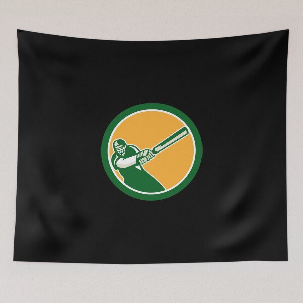 Item preview, Cricket Player Batsman Batting Circle Retro Sticker designed and sold by verarheaf9.