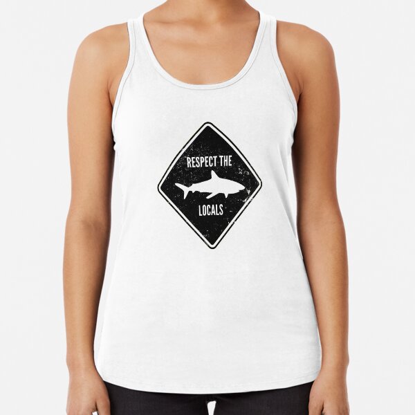 Respect The Locals - Shark Diving Racerback Tank Top