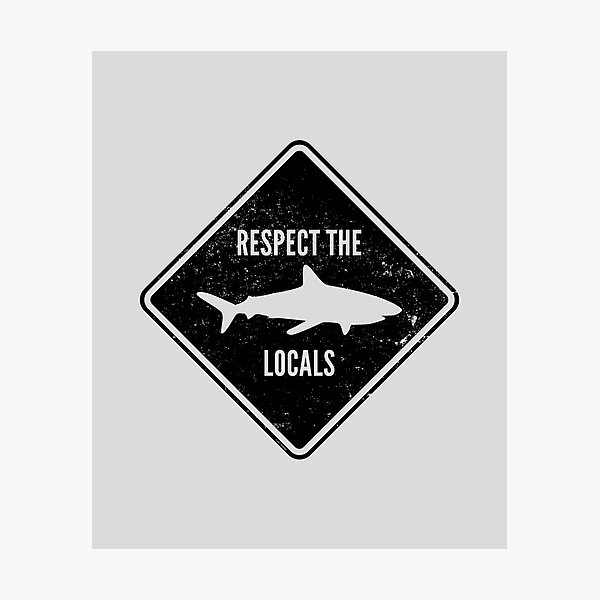 Respect The Locals - Shark Diving Photographic Print