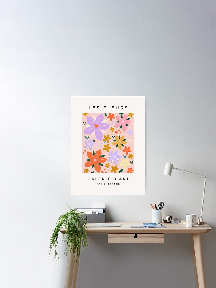 Les Fleurs, 04 - Abstract Retro Floral Print Preppy Colorful Aesthetic  Flowers Wall Tapestry by Daily Regina Designs