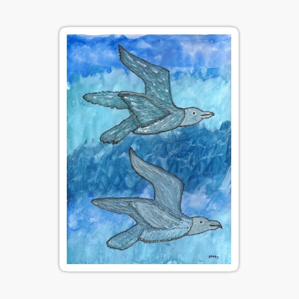 Gulls In Flight Sticker