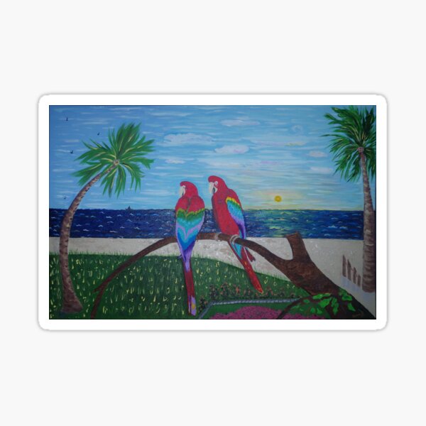 Item preview, Parrots Chatting by the Sea designed and sold by Anne Gitto.