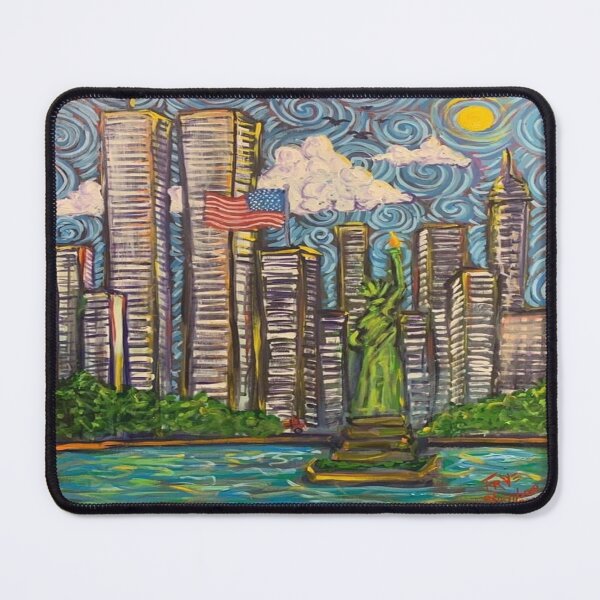 Item preview, "The Twin Towers and the Statue of Liberty" by Charlie Frye designed and sold by FryeFolkArt.