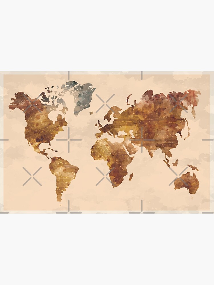 Poster Carte Du Monde Abstrait - Tableau Toile Art Mural - Décoration Intérieure