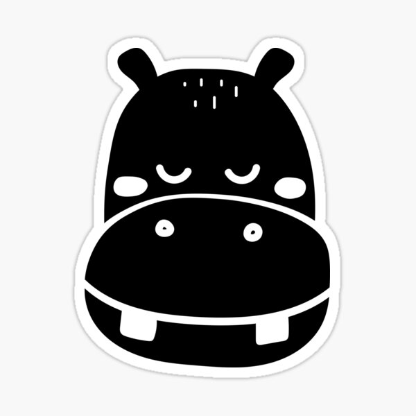Item preview, High Contrast Baby Hippo - Black & White Sensory designed and sold by Little-Popcorn.
