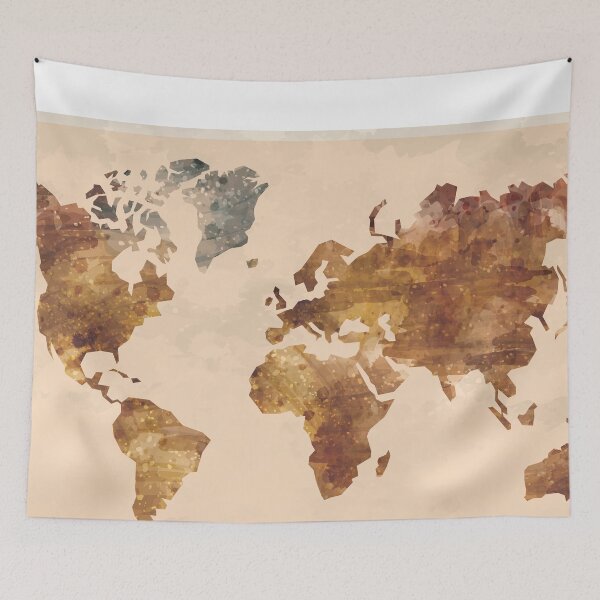 Item preview, World Map Abstract Art designed and sold by SharpWallArts.