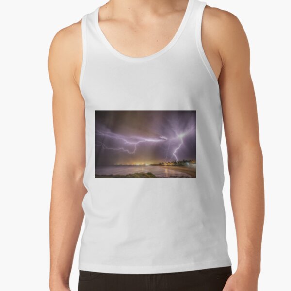 Lightning over Wollongong City Beach Tank Top