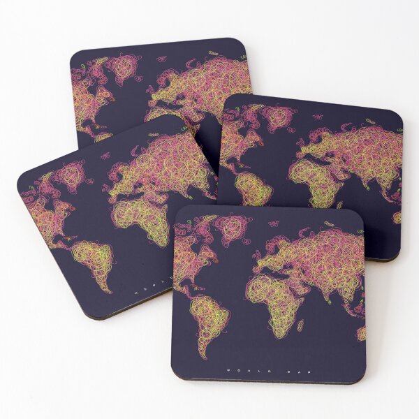 Item preview, World Map Abstract Art designed and sold by SharpWallArts.