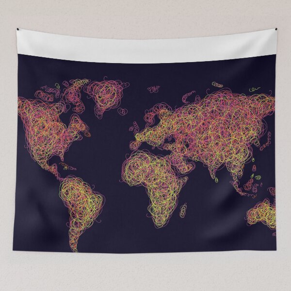 Item preview, World Map Abstract Art designed and sold by SharpWallArts.