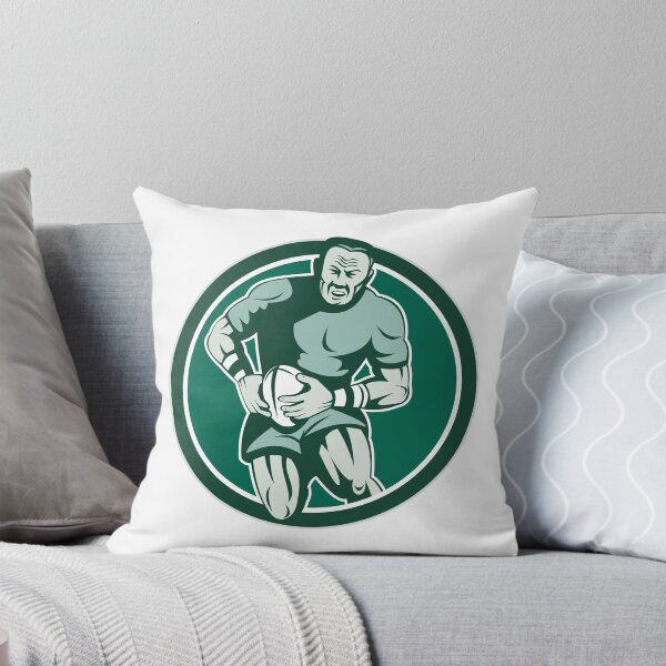 Item preview, Rugby Player Running Attacking Circle Retro designed and sold by patrimonio.