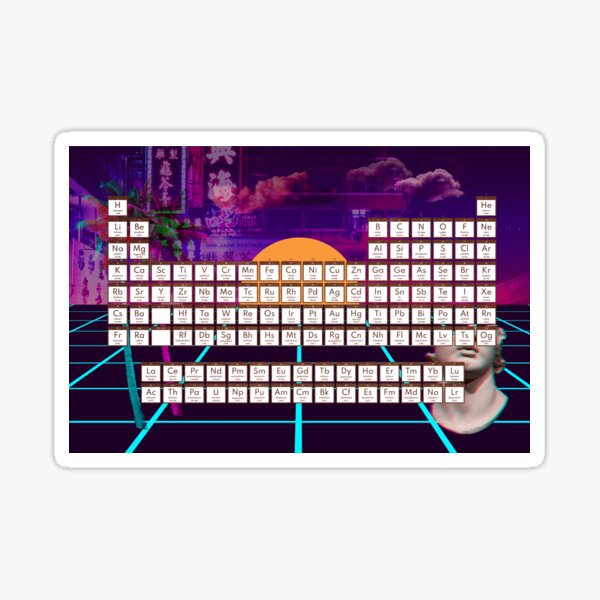 Periodic Table of Elements Vaporwave Sticker