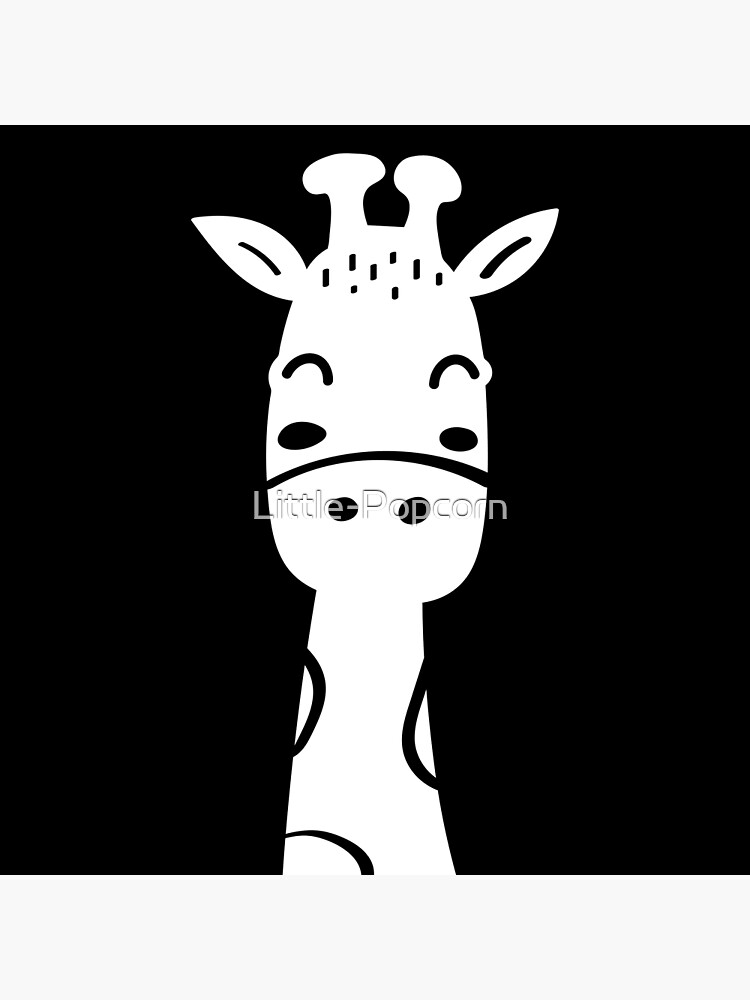 High Contrast Baby Giraffe - Black & White Sensory Photographic