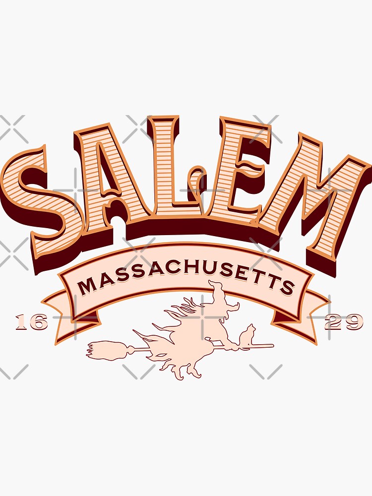 "Salem Massachusetts Vintage Witch Logo" Sticker for Sale by