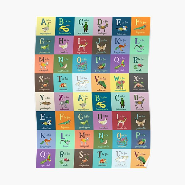 A is for Asparagoose Collage Poster