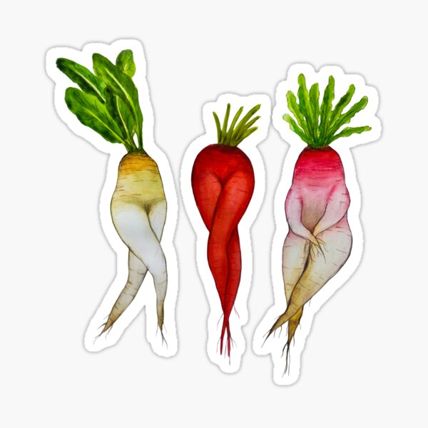 Watercolor Sexy vegetables Glossy Sticker