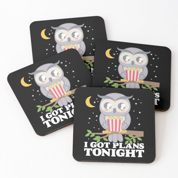 Item preview, Plans Tonight Date Night Movies Popcorn Barred Owl, Cinema designed and sold by SmiledClothing.