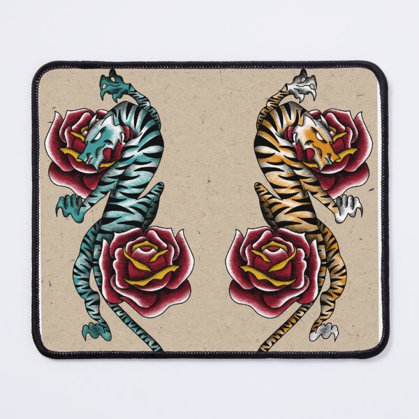 Item preview, Two Neo-Traditional Tigers Facing designed and sold by EN Tattoos & Designs.