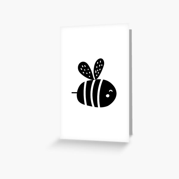 High Contrast Baby Bee - Black & White Sensory | Greeting Card