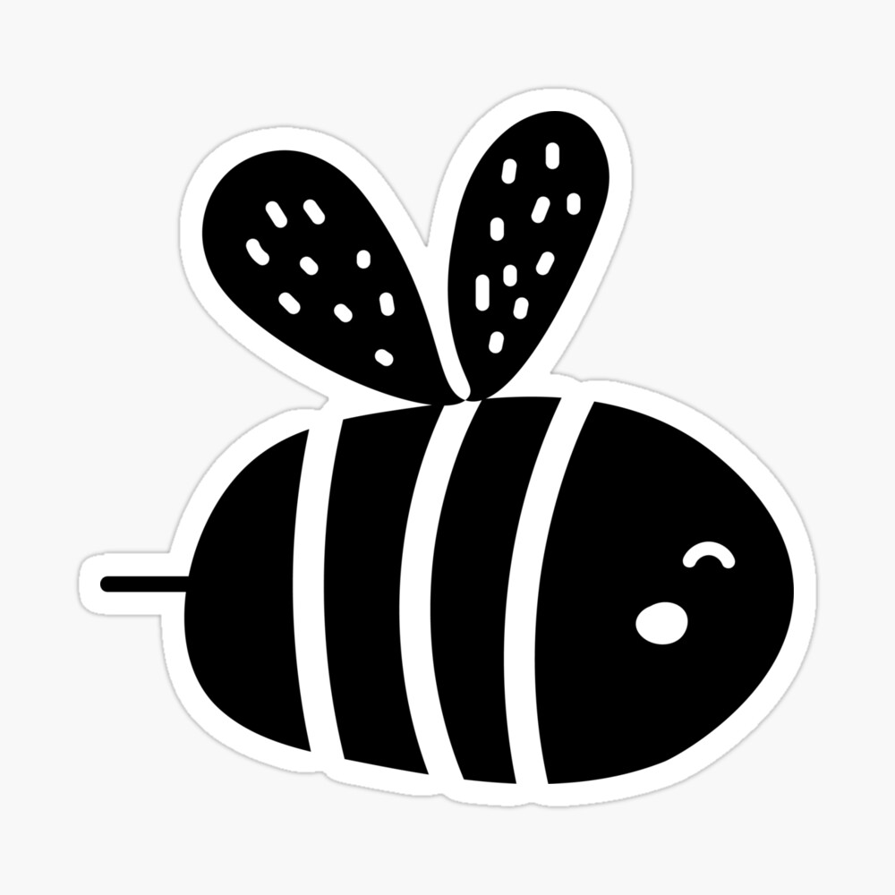 High Contrast Baby Bee - Black & White Sensory Photographic Print