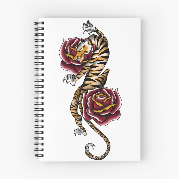Item preview, Neo-Traditional Tiger and Roses (Orange) designed and sold by EN Tattoos & Designs.