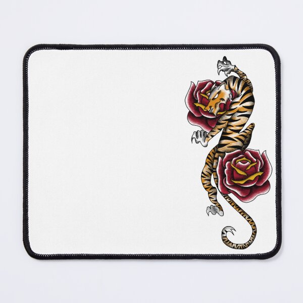Item preview, Neo-Traditional Tiger and Roses (Orange) designed and sold by EN Tattoos & Designs.