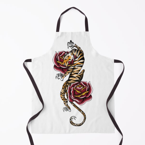 Item preview, Neo-Traditional Tiger and Roses (Orange) designed and sold by EN Tattoos & Designs.