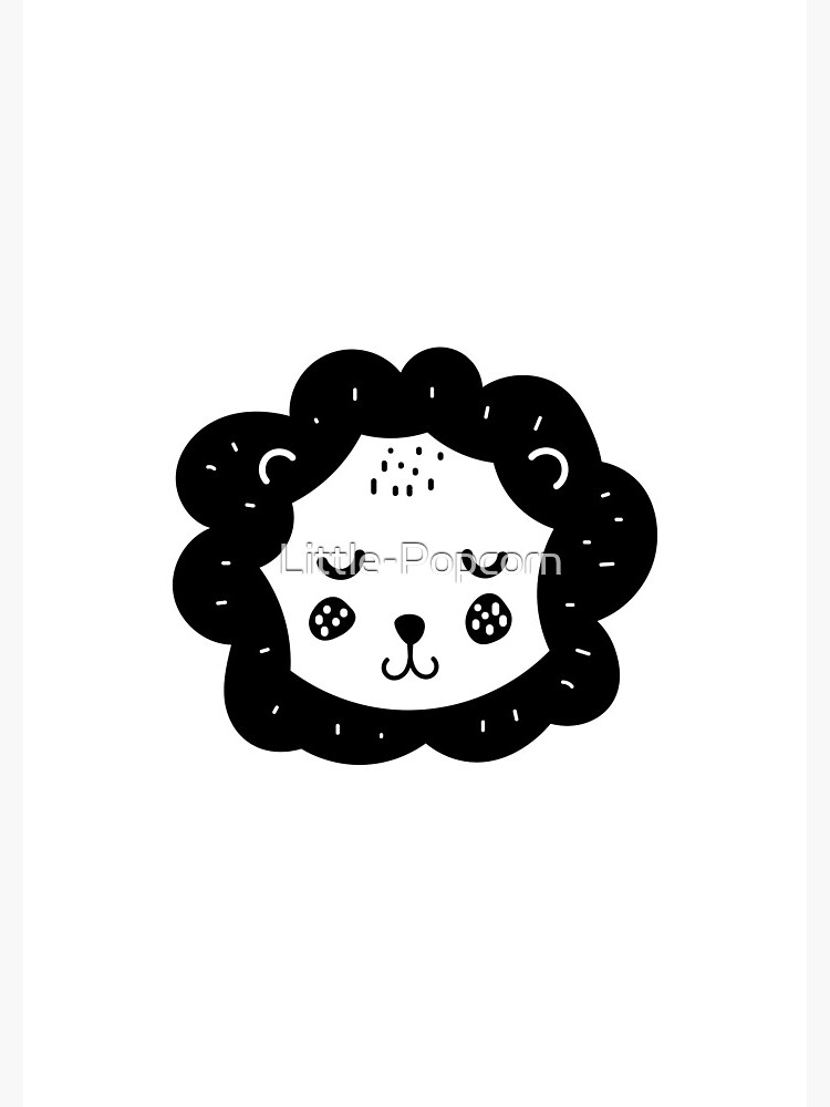 High Contrast Baby Lion - Black & White Sensory | Spiral Notebook