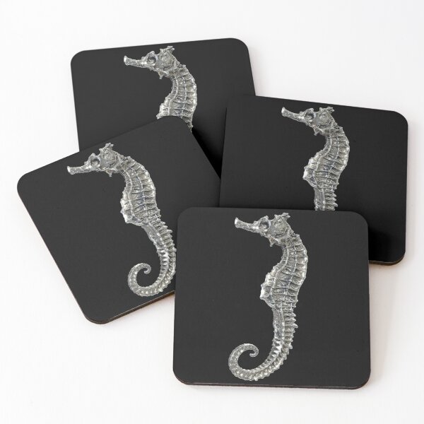 Item preview, Seahorse Silver Metal Design (Chrome Mermaid Seahorse Beach Ocean Animal) designed and sold by Mechanical Whispers.