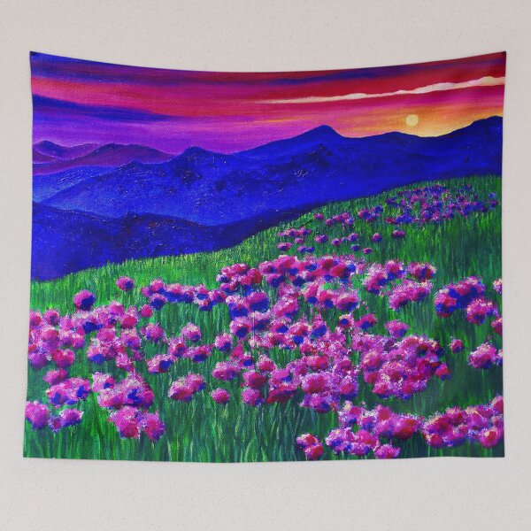 Item preview, Rainbow Sunset Soaked Mountain Landscape designed and sold by Ashley Baldwin.