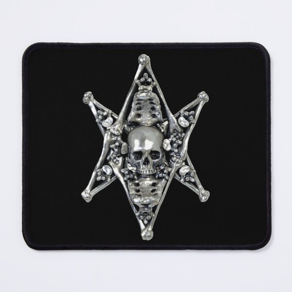 Item preview, Skull and Crossbones Thelema Magick Symbol Halloween Skull Design (Skull Jewelry Metal Silver Chrome Skulls Sedlec Ossuary) designed and sold by Mechanical Whispers.